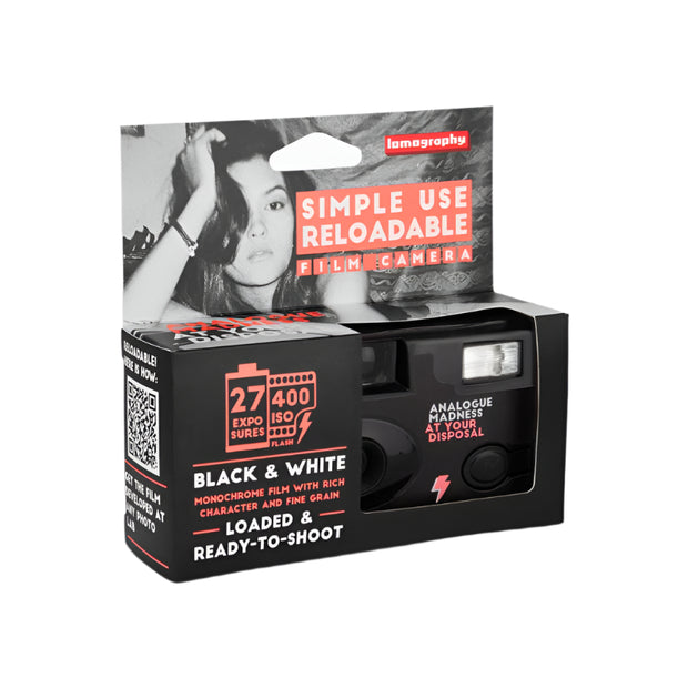 LOMO Simple Use Reloadable Film Camera Black & White